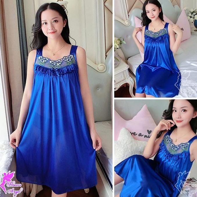 Laris - Daster jumbo wanita LD 120 cm / Lingerie sexy PY 352 XXL motif brukat bahan Poly Spandek
