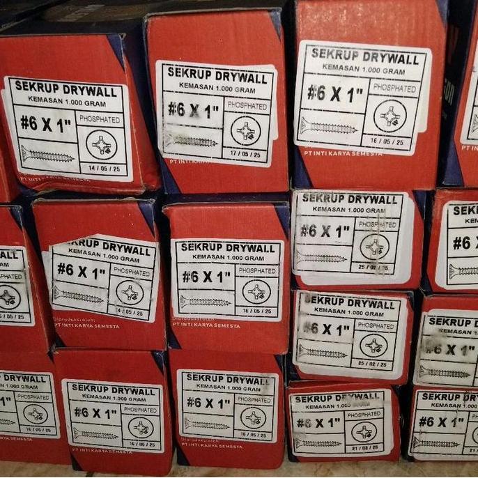 SEKRUP GYPSUM 6X1" WILSON 1KG | Sekrup Gypsum 2,5cm Wilson 1kg full