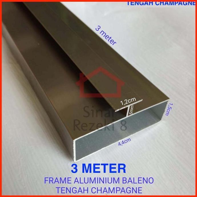 Frame Aluminium Tengah Champagne Profil Lis List Frame Alumunium FT 45 murah