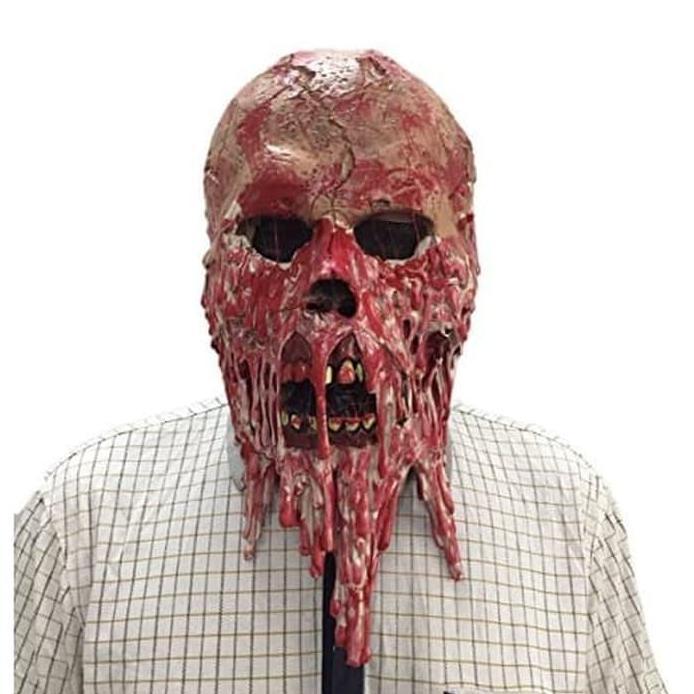 New Topeng seram hantu zombie tengkorak daging meleleh latex halloween
