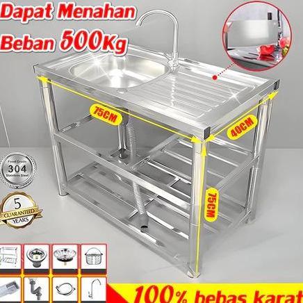 JODHOZ Wastafel Portable Bak Cuci Piring Portable Tempat Cuci Piring Panjang Paket Lengkap Kitchen S