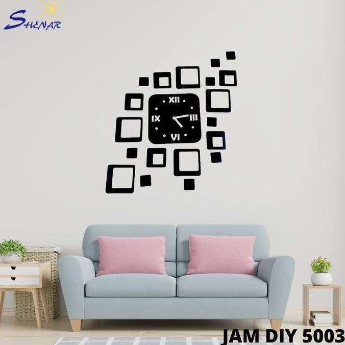 ATHHINE SHENAR, JAM DINDING DIY KECIL ANGKA HURUF MOTIF 3D STIKER / JAM KECIL TEMPEL TEMBOK