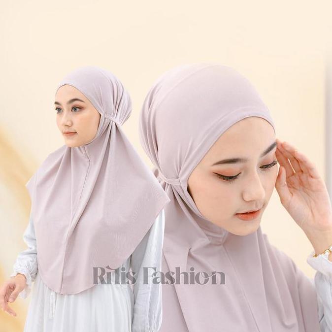 Chiusura- Bergo Instan Maryam Ukuran M-Jilbab Tali Santai Bahan Jersey/Bergo Tali Non Ped/Kerudung M