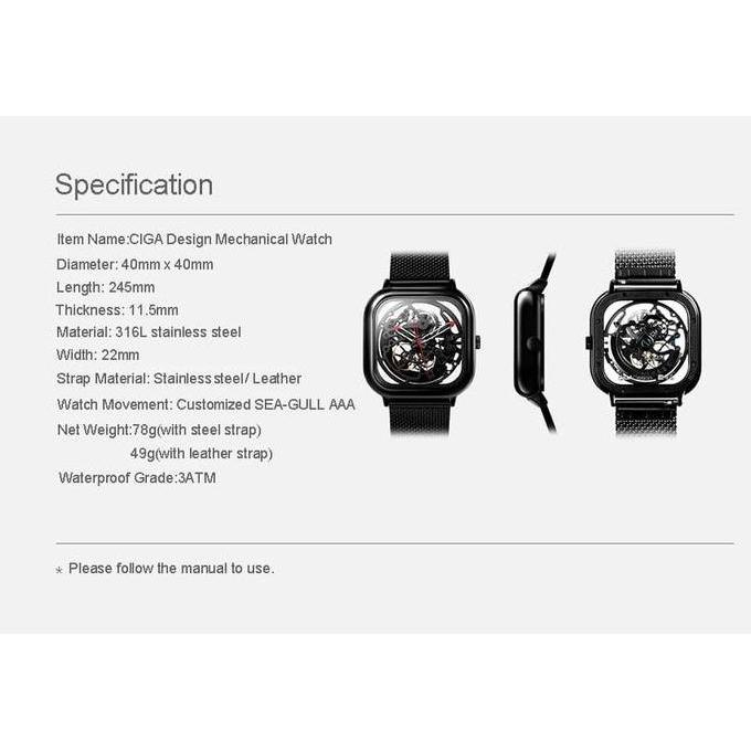 Cloknlok- Ciga Hollowed Out Design Automatic Mechanical Watch