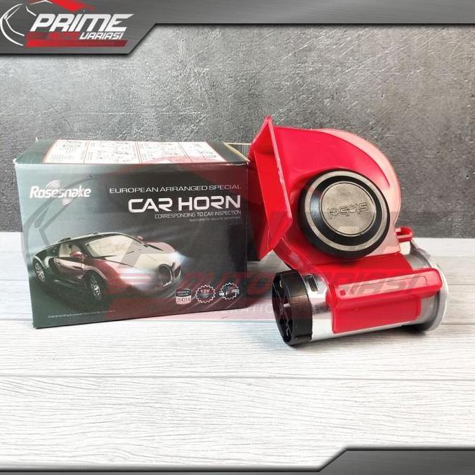 Klakson Horn Angin Mobil Stedel Stebel Nautilus Merah Universal 12V Terbatas