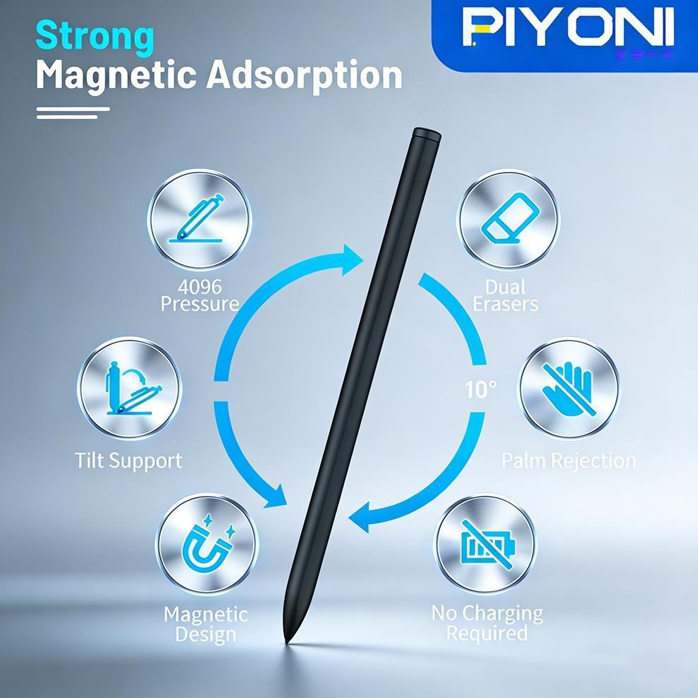 Piyoni Magnetic EMR Stylus with Eraser for Remarkable 2 Pen/Remarkable 2 Tablet Pen Replacement/Kind