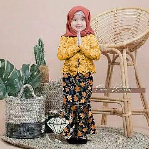 Setelan Kebaya Anak / Kebaya Modern Muslim SHIREN KIDS Brukat AS