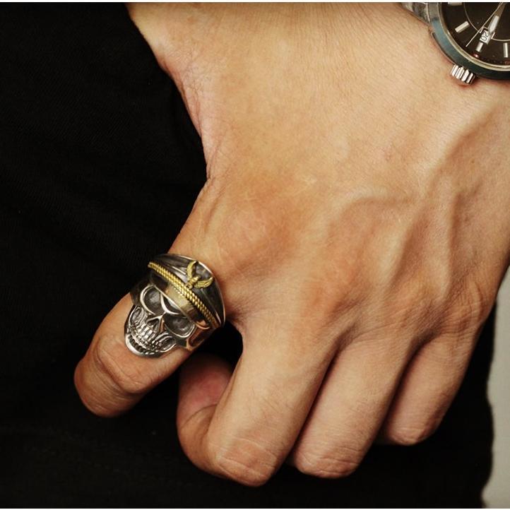 BEST SELLER COD Cincin Tengkorak Pria Cincin Mode Unisex Cincin Cross Cincin Kepala Domba Retro Sede