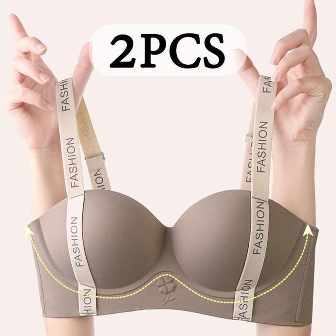 2PCS BH Wanita Lembut & Ringan Bra Tanpa Kawat Seamless, Tidak Meninggalkan Bekas S-2XL-2401
