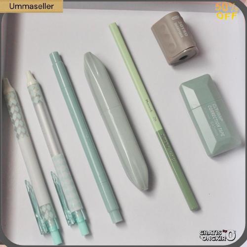 1 Set Alat Tulis Serba Pink Biru/ Set Alat Tulis Aesthetics/ Set Alat Tulis Untuk Sekolah Produk And