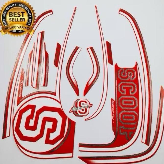 Stiker Striping List Body Full Set Motor Honda Scoopy Sporty 2014 Crem