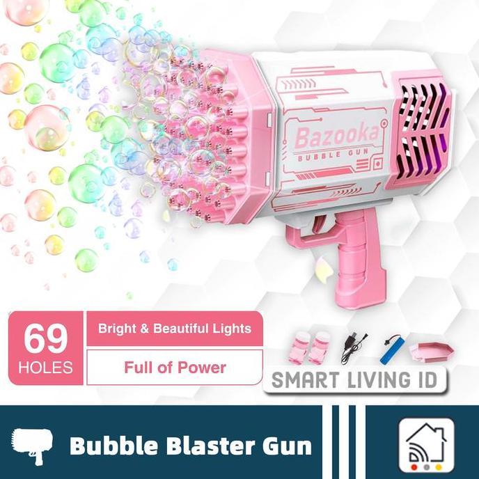 TERLARIS BUBBLE BLASTER SOAP GUN BLOWER ALAT MAINAN GELEMBUNG BALON 1200MAH
