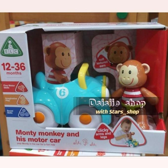 TERLARIS ELC TOYBOX MONTY MONKEY AND MOTOR CAR ORINAL / MAINAN EDUKASI BAYI