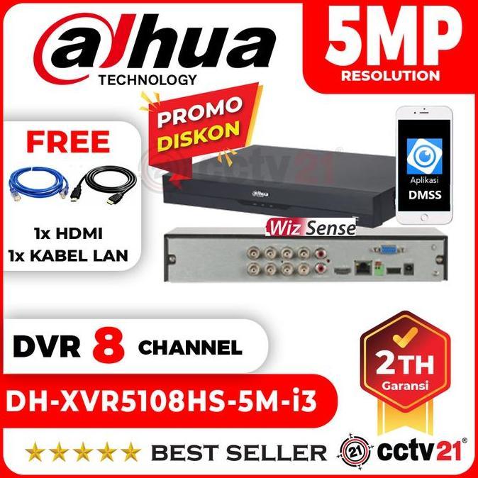 DVR DAHUA 8CH 8 Channel 5MP DH-XVR1B08H-I Wizsense Promo Bonus