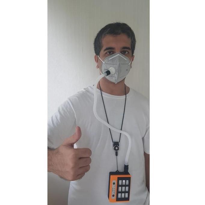 Masker Air Mask Pro (Masker + Kipas + Hepa Filter) Sepeda Olah Raga