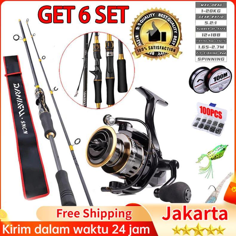 Joran Pancing 1.65M 1.8M Set 15 Kg Reel Pancing Kuat Power Pancing Set Beli 1 Dapat 5 joran pancing 
