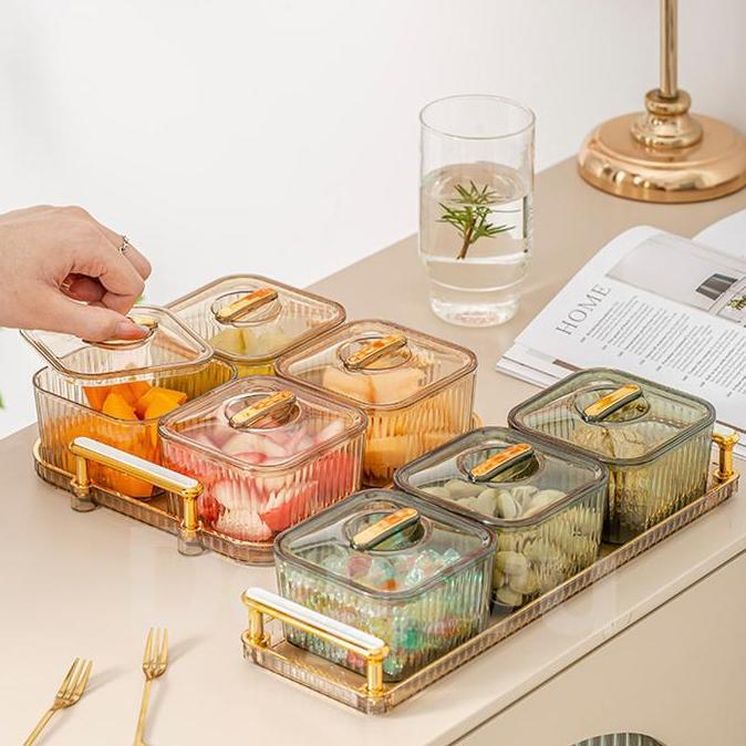 Promo [LIVE EXCLUSIVE] Dejavu Toples Lebaran Set Dengan Nampan Minimalis Wadah Penyimpanan Snack Ele