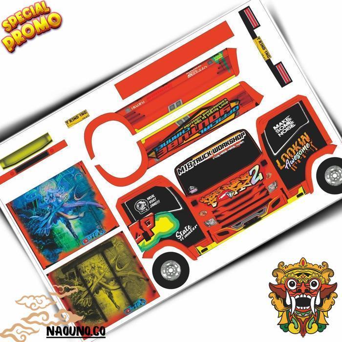 Pola Stiker Miniatur Truk Oleng Isuzu Giga Trending Topic 02 (45 Cm)