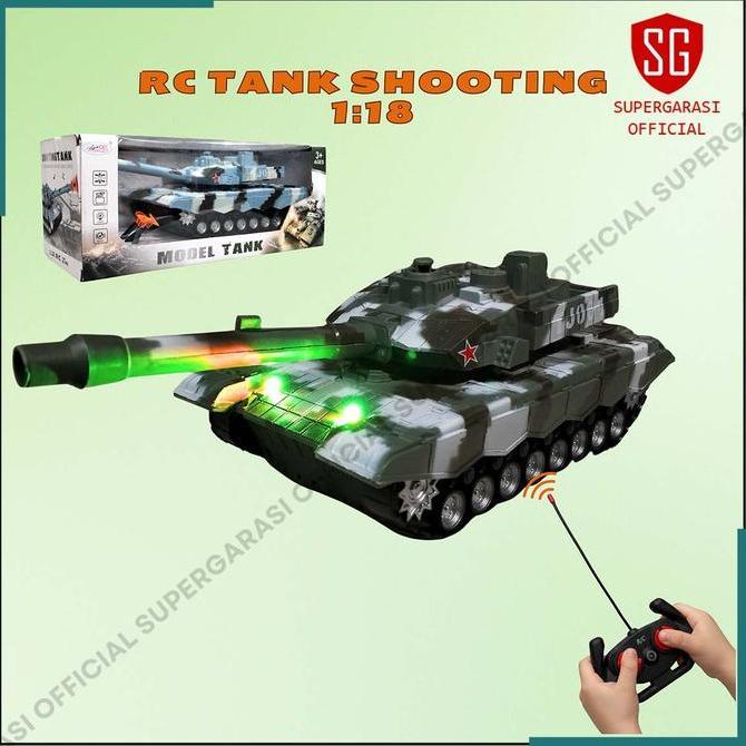 Rc Tank Mobil remote control Military Shooting Mainan anak