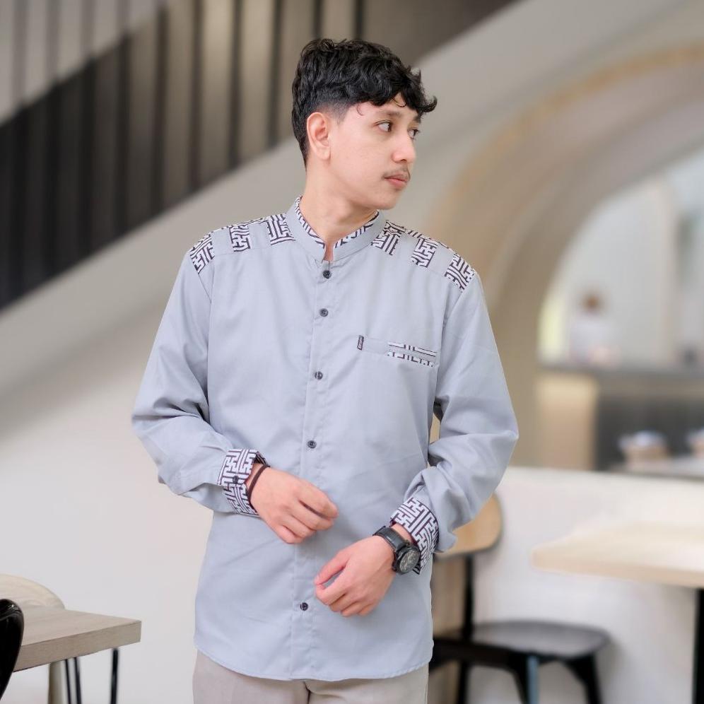 Terlaris Baju Koko Pria Lengan Panjang Warna Putih Baju Koko El Rumi Terbaru Koko Kombinasi Batik
