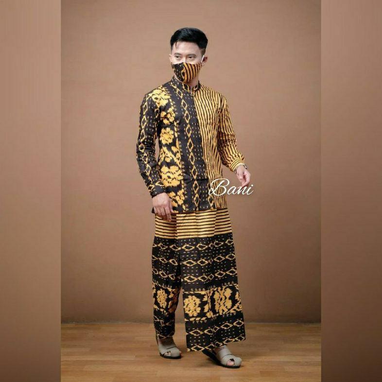 ORIGINAL BAJU KOKO PRIA_SET SARUNG KOKO DAN SARUNG CELANA KOKO PAKAIAN MUSLIM PRIA