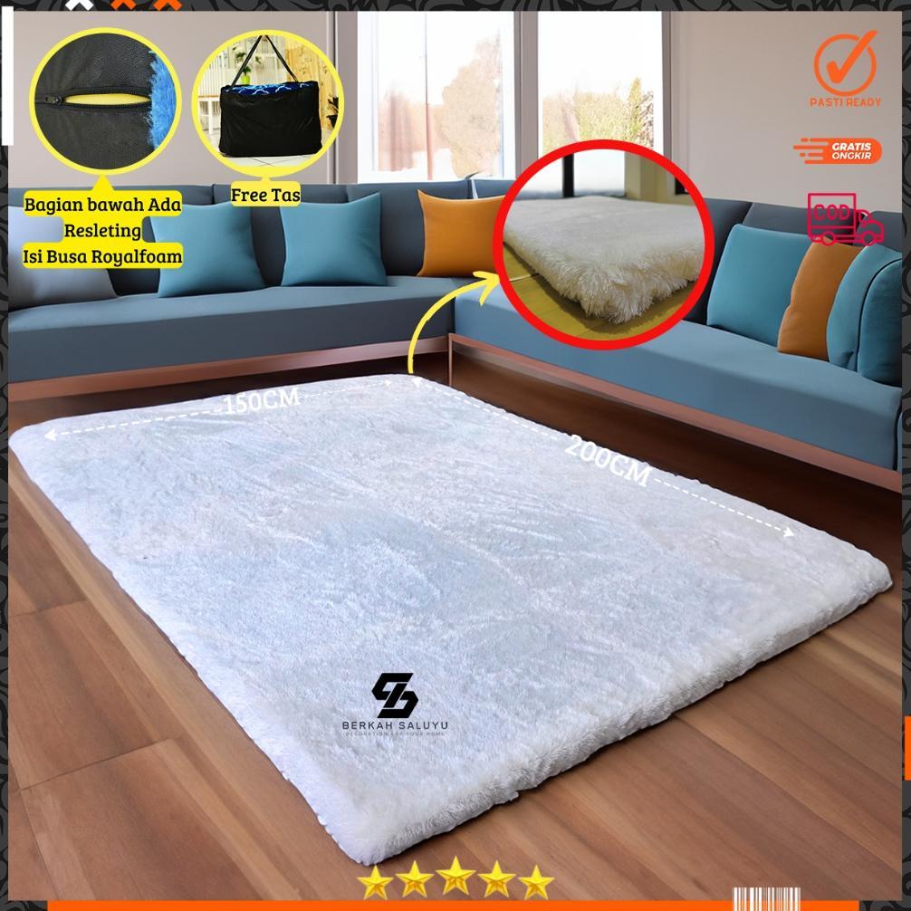 hot product berkah saluyu karpet bulu rasfur uk panjang 2 meter lebar 1.5 meter tebal 2,5cm karpet l