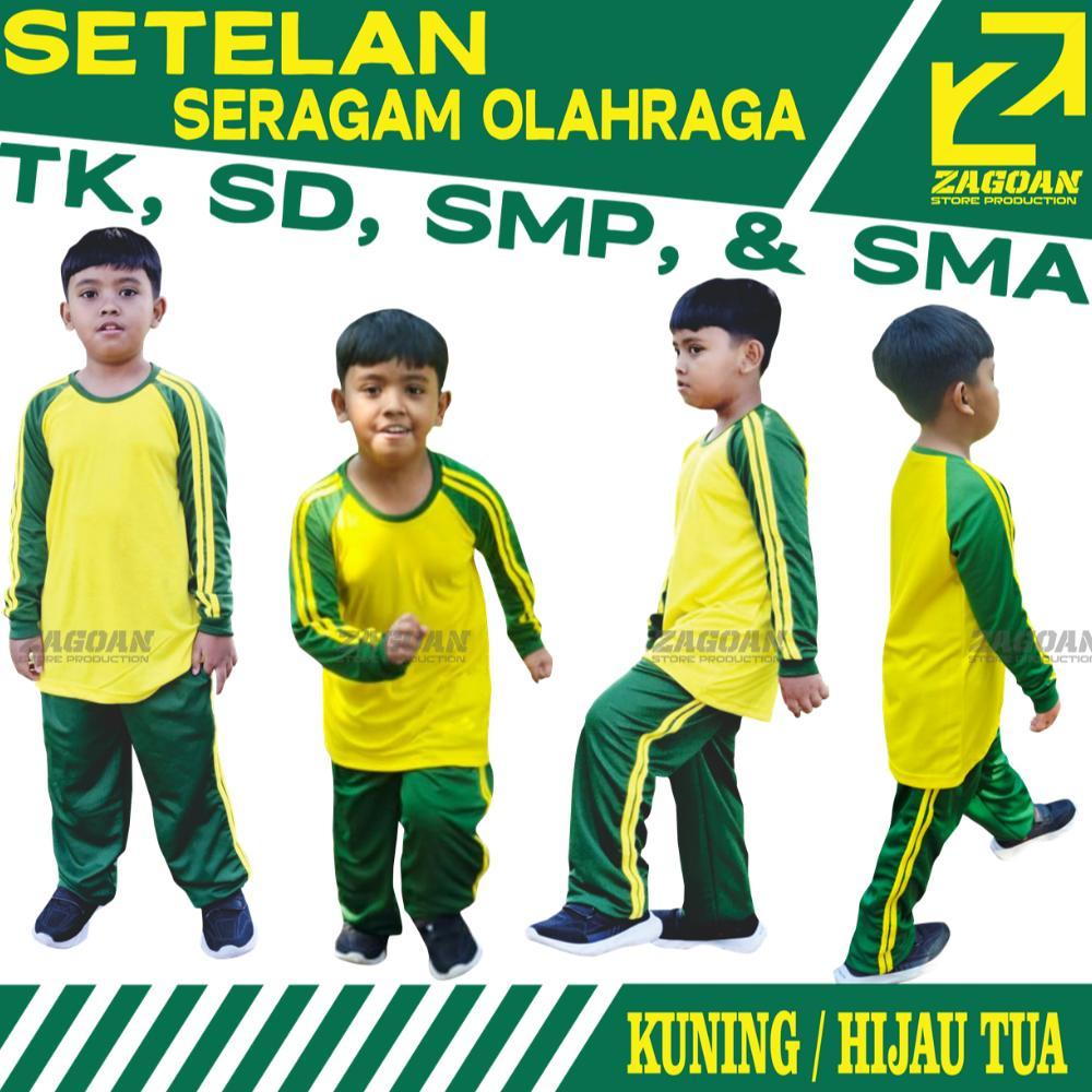 diskon setelan olahraga anak sekolah training tk sd smp sma | baju olahraga anak murah adem kuning h