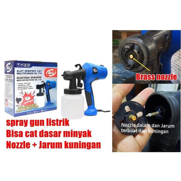 spray gun Listrik H&L HL719  Nozzle jarum kuningan sprayer cat elektrik