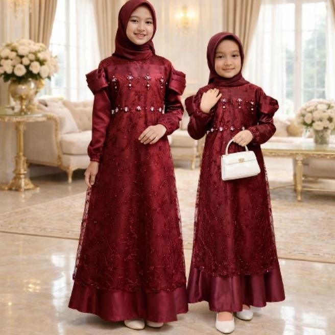 100% AMAN GAMIS CALISTA KIDS GAMIS BROKAT MUTIARA 2-11 TAHUN