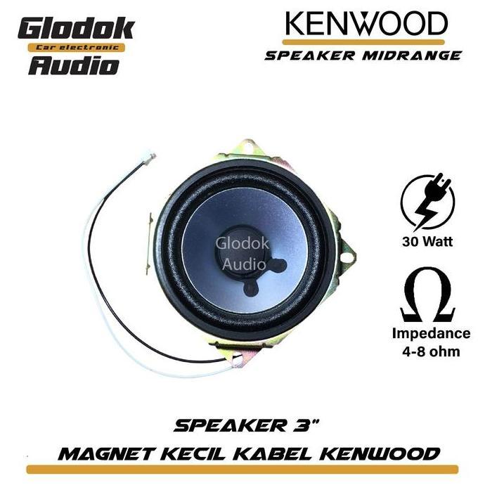 Speaker mini kenwood 3 inch 4 - 8 ohm 30 watt Speaker Bass Vocal kabel / 1pc