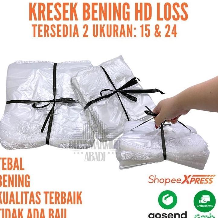 Kantong Plastik Kresek Hd Los Putih Bening Kiloan 15 24/1 Ikat / Kantong Plastik Kiloan/Kantong Kres