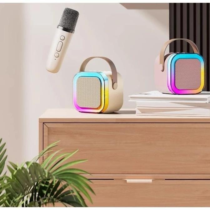 Speaker Karaoke Bluetooth Mic Actual Set Salon Mini Portable Full Bass Portable Wireless