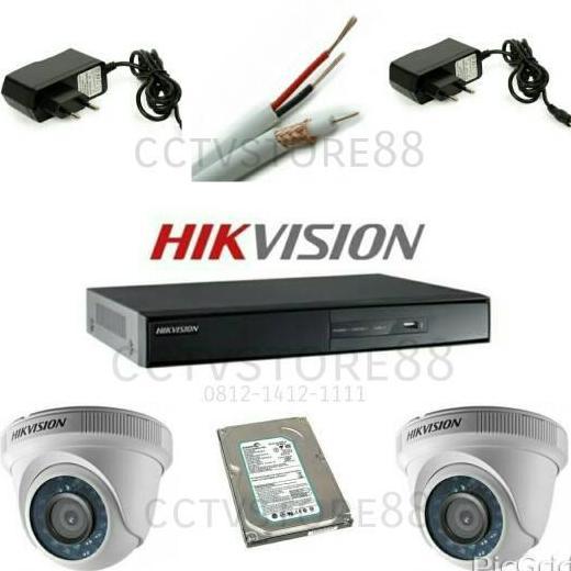 paket cctv hikvision 4 channel paket 2 kamera turbo hd 2mp