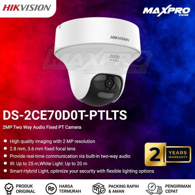DS-2CE70D0T-PTLTS HIKVISION ANALOG 2MP TWO WAY AUDIO PT CAMERA