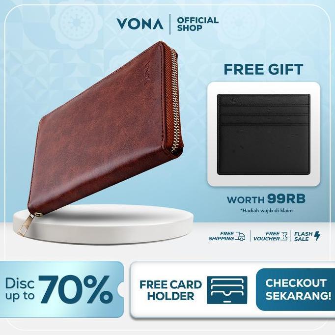 Dompet Wanita Vona Moza Long Wallet - Clutch Dompet Wanita Lipat 2 Panjang Bahan Kulit Sintetis