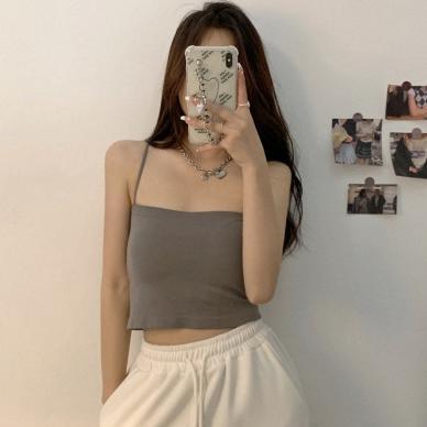 Limited Tanktop Crop Singlet Polos Bra Kemben Dalaman Wanita Tali Spaghetti Big Size Elastis Korean 
