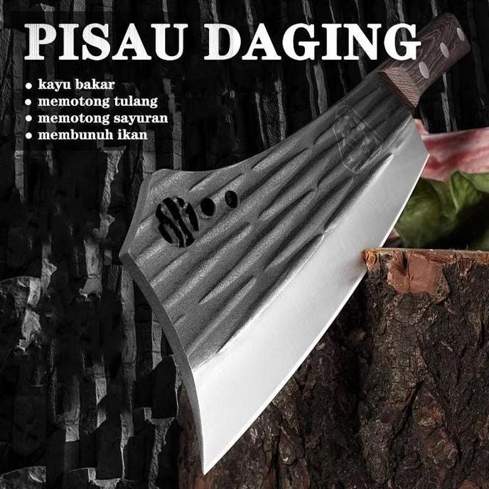 Ranjedimans - pisau Daging pisau Koki pisau baja Premium pisau Dapur Super Tajam Unik Garis-Garis Ki
