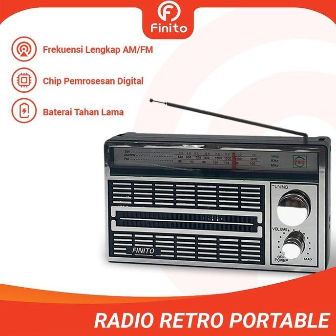 Radio Portable Jadul FM AM / AC Listrik DC Baterai