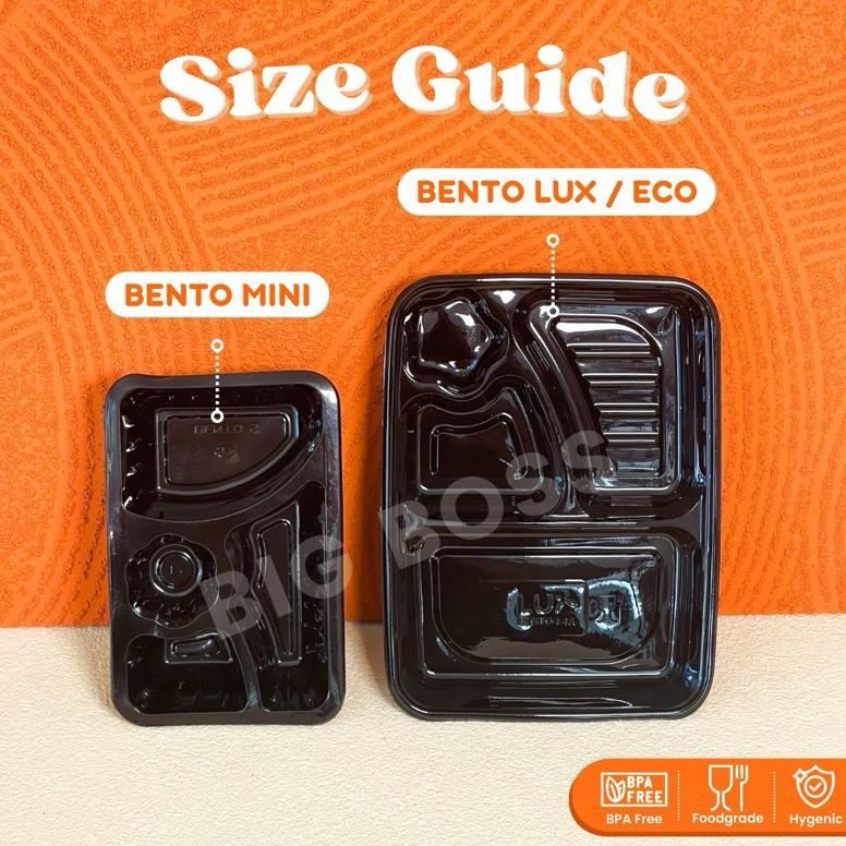 hot sale mika bento sekat 4 lux + tutup / mika bento plastik / mika bento 4 sekat hitam / tray bento
