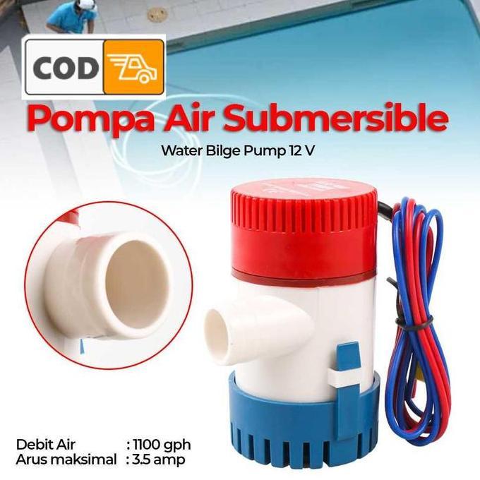 Faminuyi - Pompa Air Submersible Under Water 1100GPH Bilge Pump DC 12V Tekanan Tinggi Tenaga Aki Acc