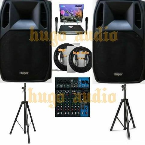TERLARIS PAKET SOUND SYSTEM HUPER AK 15 ( MIXER YAMAHA )