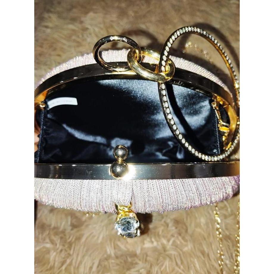 Tas Wanita Mfb 11956 Clutch Pesta Bulat  Tas Kondangan Mewah Elegan Wanita