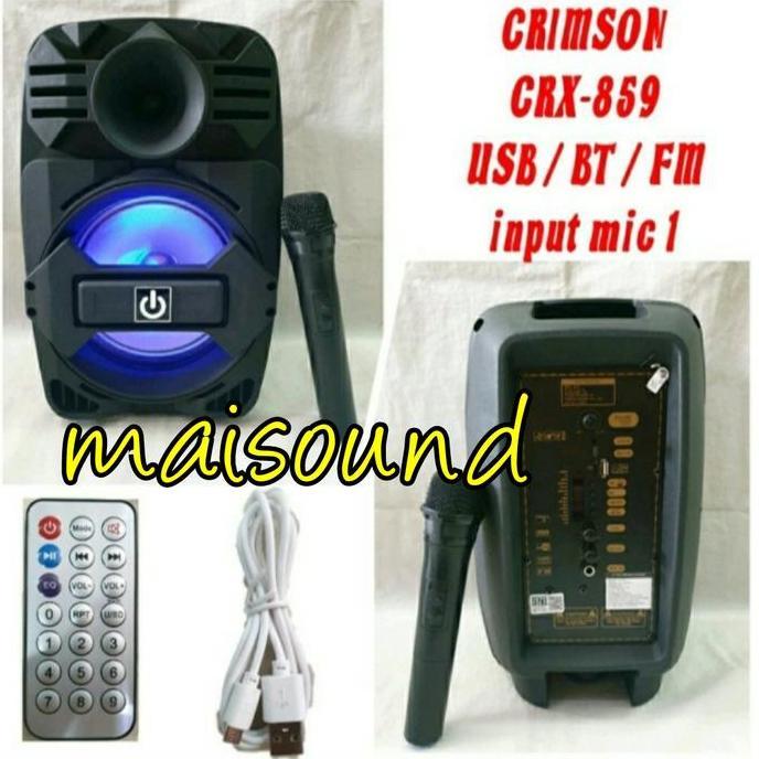 TERLARIS SPEAKER PORTABLE CRIMSON CRX 859 8 INCH CRIMSON CRX859 MIC WIRELESS