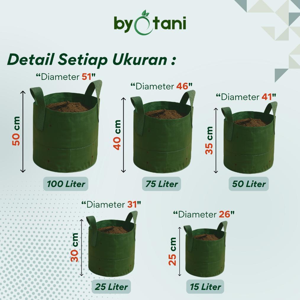 Promo Cod Planter Bag 15 25 50 75 100 Liter - Pot Tanaman Polybag Semai Benih Bibit - Polybag Kain T