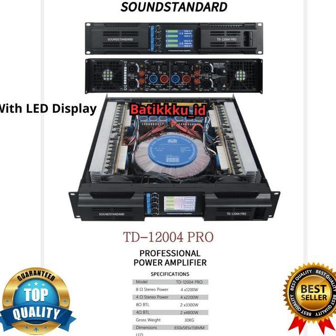 TERLARIS POWER AMPLIFIER SOUNDSTANDARD TD 12004 PRO TD12004 PRO LED 4 X 1200 WATT CLASS H 4CH WITH L