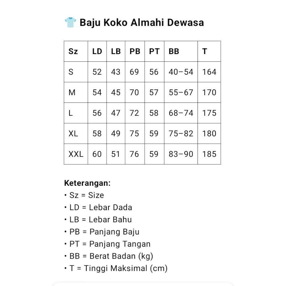 CUCI GUDANG ALMUZANI Baju Koko Saku Samping Kerah Sanghai Muslim Pria Dewasa
