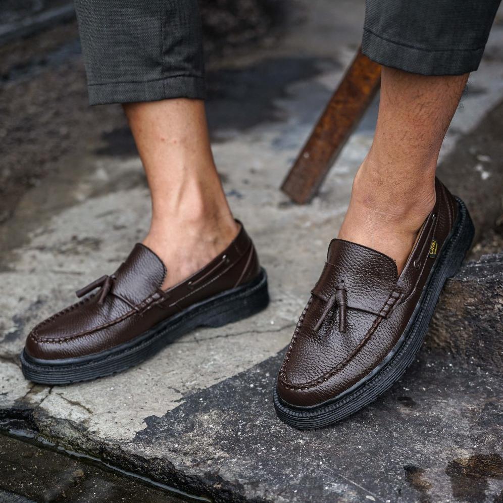 NEW PRODUCT Loafers Pria Rajut Original Caraka Footwear Coklat-Hitam | Sepatu Formal Pria | Loafers 