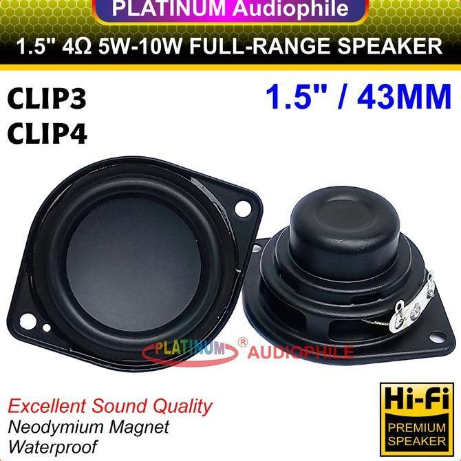 TERLARIS SPEAKER 1.5 INCH FULLRANGE 4 OHM 5W-10W CLIP3 CLIP4 HIFI SPEKER FULL RANGE C4