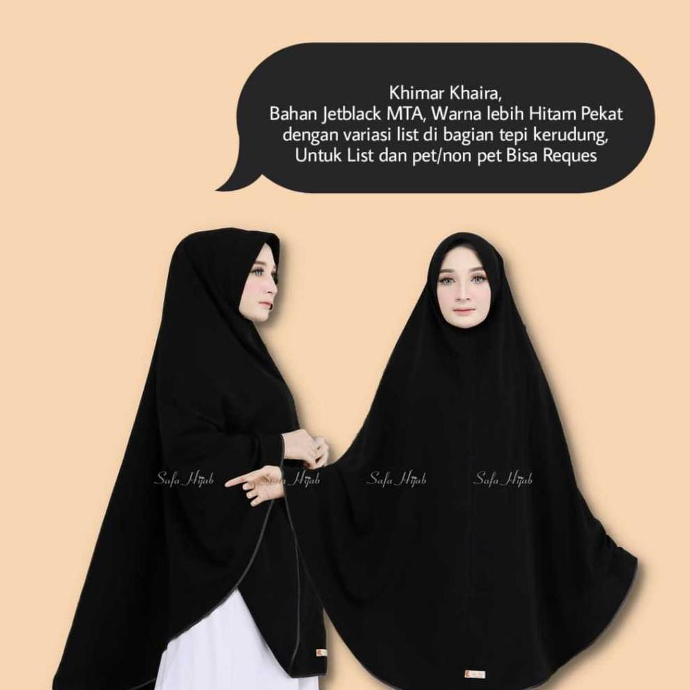 FAVORIT Khimar Syari Jetblack MTA Khimar Khaira Khimar hitam pekat katun arab Fathan_hijabstore KEKI