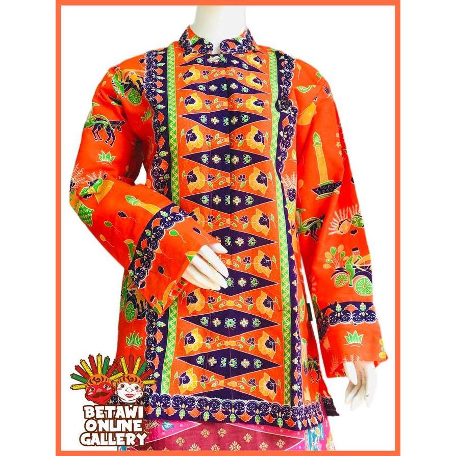 Kemeja Batik Betawi Wanita / Kemeja Wanita Tangan Panjang / Kemeja Batik Betawi Baju Katun NS